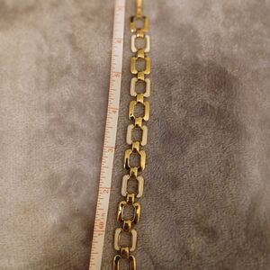Gold Link Bracelet - Rectangular Chain